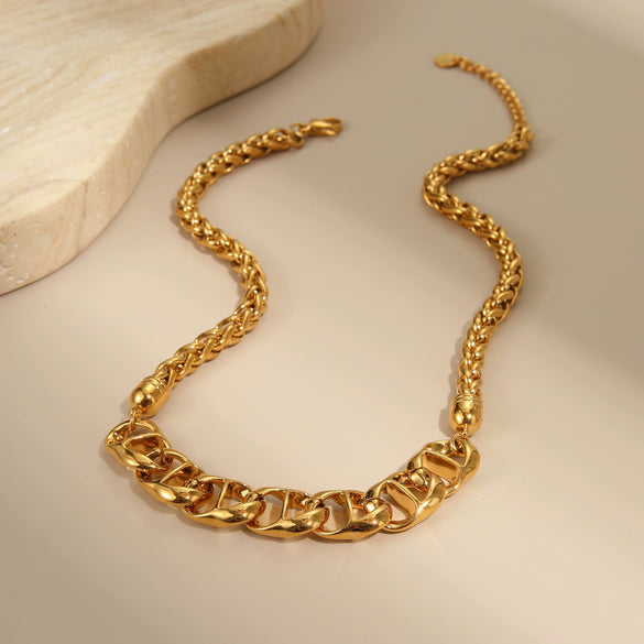 Wholesale Women's Geometric Stainless Steel Electroplated Necklace For Autumn And Winter