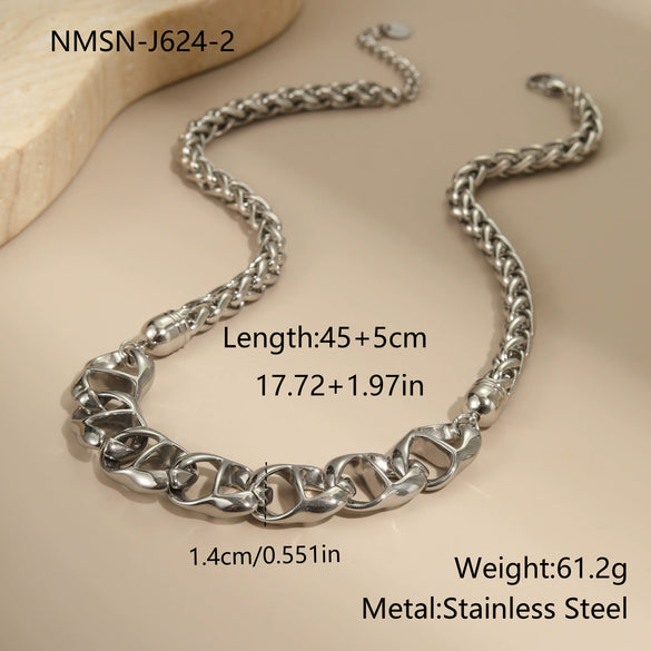 Wholesale Women's Geometric Stainless Steel Electroplated Necklace For Autumn And Winter
