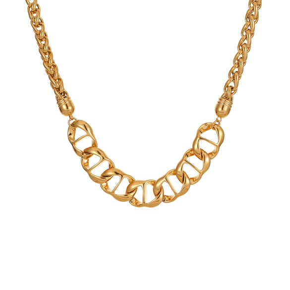 Wholesale Women's Geometric Stainless Steel Electroplated Necklace For Autumn And Winter