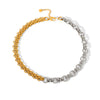 Wholesale Women's Geometric Stainless Steel Electroplated Necklace In Gold And Silver Color Matching