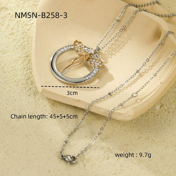 Wholesale Women's Geometric Stainless Steel Electroplated Necklace Jewelry