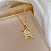 Wholesale Women's Geometric Stainless Steel Electroplated Necklace With Copper Pendant