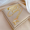 Wholesale Women's Geometric Stainless Steel Electroplated Necklace With Copper Pendant