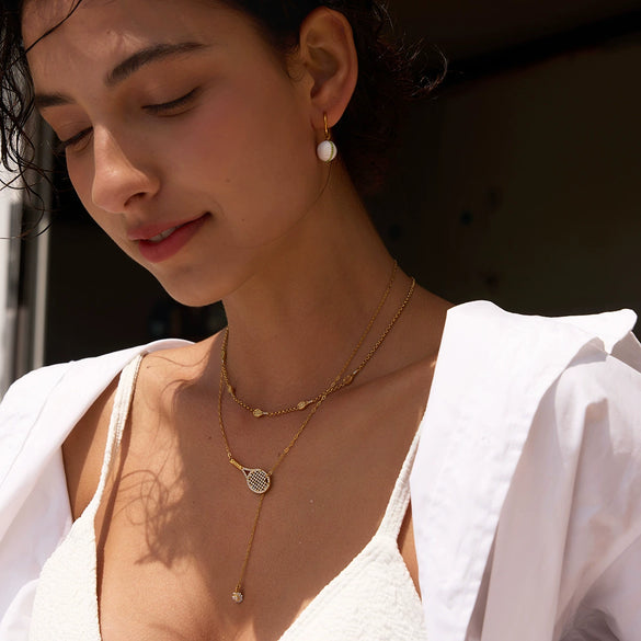 Wholesale Women's Geometric Stainless Steel Electroplated Oildrip Earrings Nonfading Light Luxury Highend Niche Jewelry