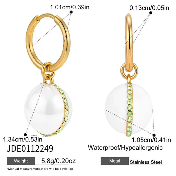 Wholesale Women's Geometric Stainless Steel Electroplated Oildrip Earrings Nonfading Light Luxury Highend Niche Jewelry