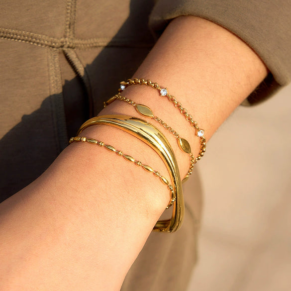 Wholesale Women's Geometric Stainless Steel Electroplated Open Bracelet Jewelry