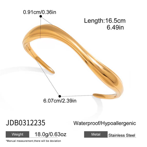 Wholesale Women's Geometric Stainless Steel Electroplated Open Bracelet Jewelry