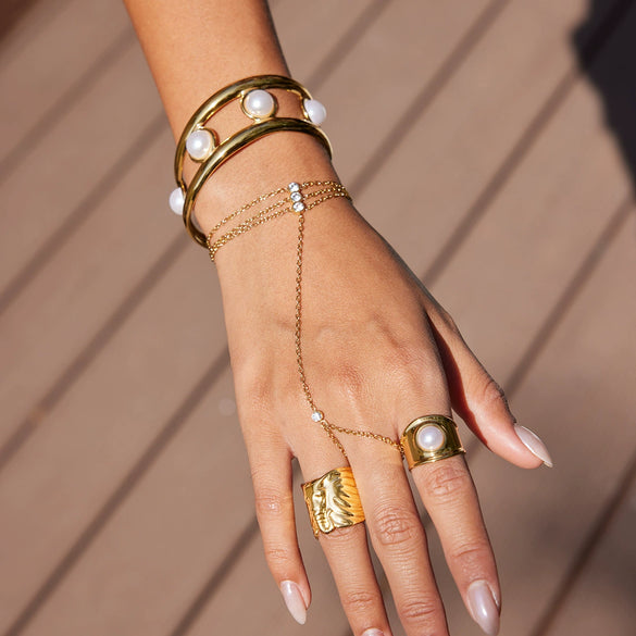 Wholesale Women's Geometric Stainless Steel Electroplated Open Ring Accessories