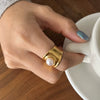 Wholesale Women's Geometric Stainless Steel Electroplated Open Ring Accessories