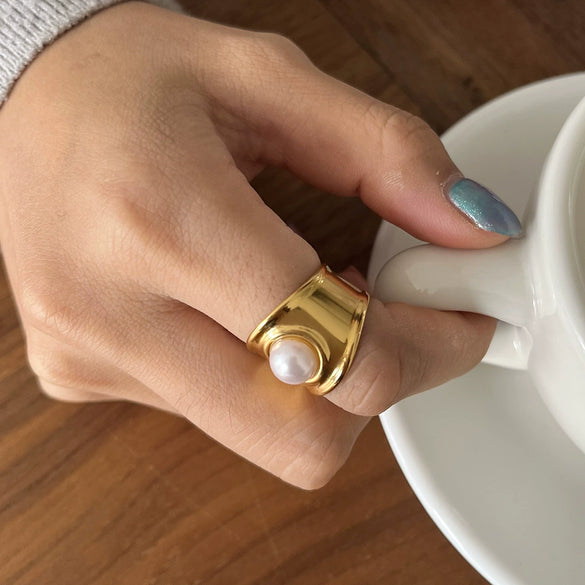 Wholesale Women's Geometric Stainless Steel Electroplated Open Ring Accessories