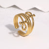 Wholesale Women's Geometric Stainless Steel Electroplated Open Ring Jewelry