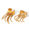 Wholesale Women's Geometric Stainless Steel Electroplated Open Ring Tassel Jewelry