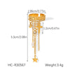 Wholesale Women's Geometric Stainless Steel Electroplated Open Ring Tassel Jewelry