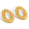 Wholesale Women's Geometric Stainless Steel Electroplated Oshaped Earrings Fashion Retro Jewelry