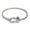 Wholesale Women's Geometric Stainless Steel Electroplated Pearl Chain Lock Pendant Bracelet