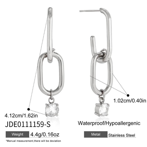 Wholesale Women's Geometric Stainless Steel Electroplated Pendant Earrings
