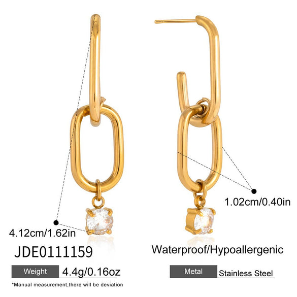 Wholesale Women's Geometric Stainless Steel Electroplated Pendant Earrings