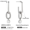 Wholesale Women's Geometric Stainless Steel Electroplated Pendant Earrings