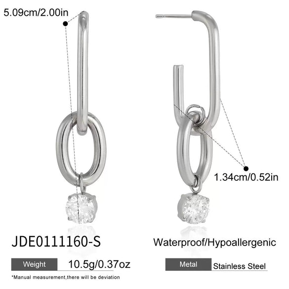 Wholesale Women's Geometric Stainless Steel Electroplated Pendant Earrings