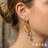 Wholesale Women's Geometric Stainless Steel Electroplated Pendant Earrings