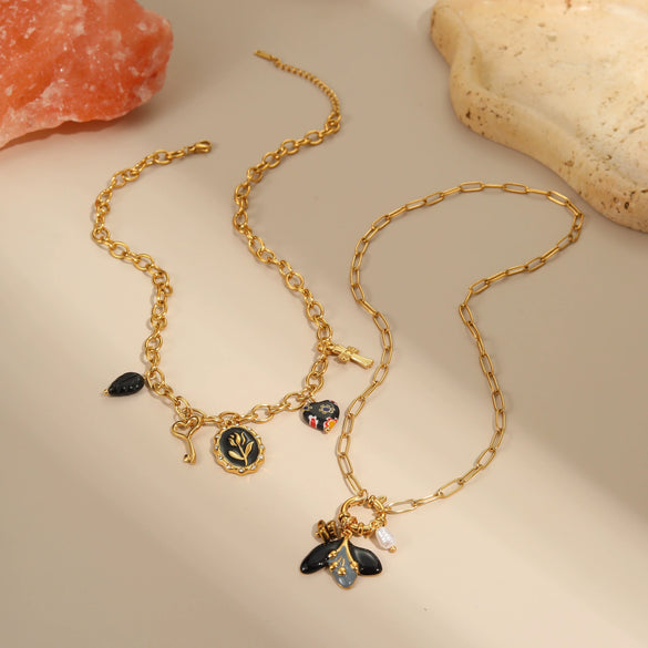Wholesale Women's Geometric Stainless Steel Electroplated Pendant Necklace For Autumn And Winter