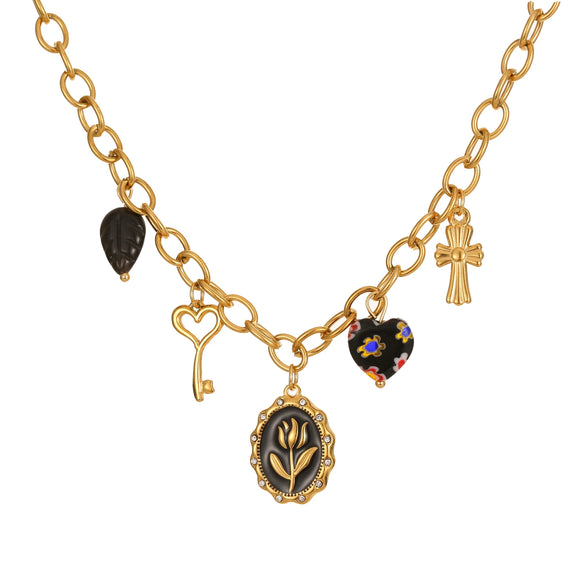 Wholesale Women's Geometric Stainless Steel Electroplated Pendant Necklace For Autumn And Winter