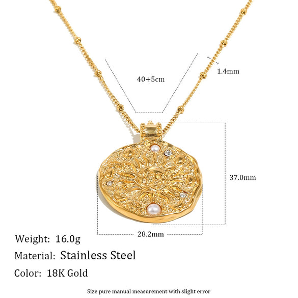 Wholesale Women's Geometric Stainless Steel Electroplated Pendant Necklace Jewelry