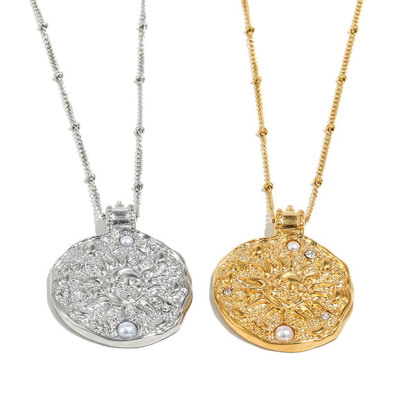 Wholesale Women's Geometric Stainless Steel Electroplated Pendant Necklace Jewelry