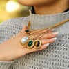Wholesale Women's Geometric Stainless Steel Electroplated Pendant Necklace With Twist Chain
