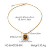 Wholesale Women's Geometric Stainless Steel Electroplated Pendant Necklace With Twist Chain