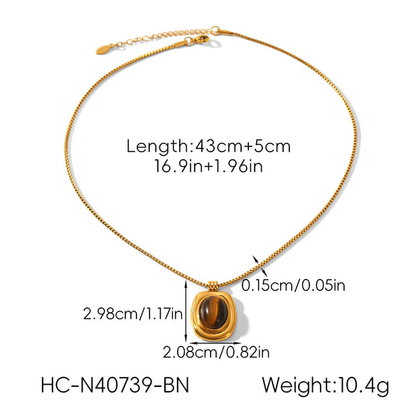 Wholesale Women's Geometric Stainless Steel Electroplated Pendant Necklace With Twist Chain