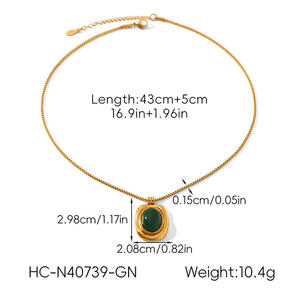 Wholesale Women's Geometric Stainless Steel Electroplated Pendant Necklace With Twist Chain