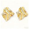 Wholesale Women's Geometric Stainless Steel Electroplated Pleated Irregular Earrings Light Luxury High End Fashion