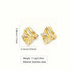 Wholesale Women's Geometric Stainless Steel Electroplated Pleated Irregular Earrings Light Luxury High End Fashion