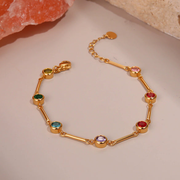 Wholesale Women's Geometric Stainless Steel Electroplated Real Goldplated Bracelet Jewelry