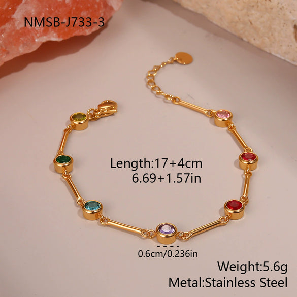 Wholesale Women's Geometric Stainless Steel Electroplated Real Goldplated Bracelet Jewelry