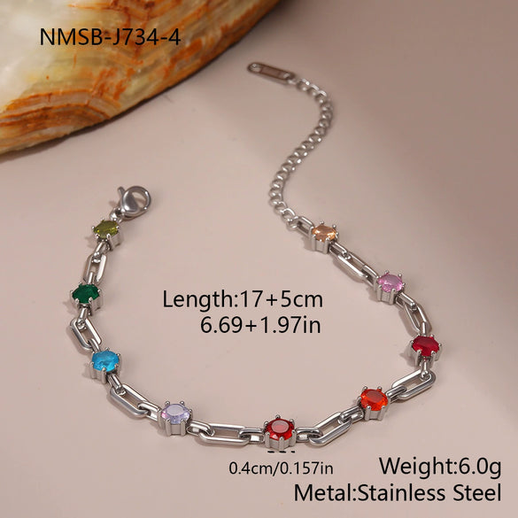Wholesale Women's Geometric Stainless Steel Electroplated Real Goldplated Bracelet Jewelry
