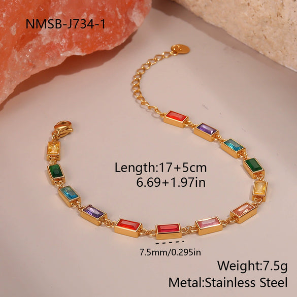Wholesale Women's Geometric Stainless Steel Electroplated Real Goldplated Bracelet Jewelry