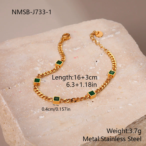 Wholesale Women's Geometric Stainless Steel Electroplated Real Goldplated Bracelet Jewelry