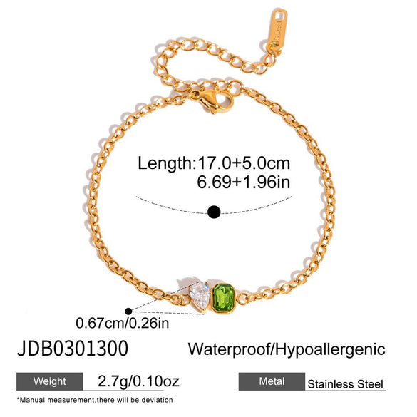 Wholesale Women's Geometric Stainless Steel Electroplated Rhinestone Bracelet