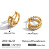 Wholesale Women's Geometric Stainless Steel Electroplated Rhinestone Zircon Cring Earrings