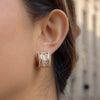 Wholesale Women's Geometric Stainless Steel Electroplated Rhinestone Zircon Cring Earrings