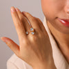 Wholesale Women's Geometric Stainless Steel Electroplated Ring Accessories