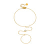 Wholesale Women's Geometric Stainless Steel Electroplated Ring Bracelet Integrated Hand Jewelry