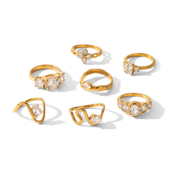 Wholesale Women's Geometric Stainless Steel Electroplated Ring Jewelry Accessories