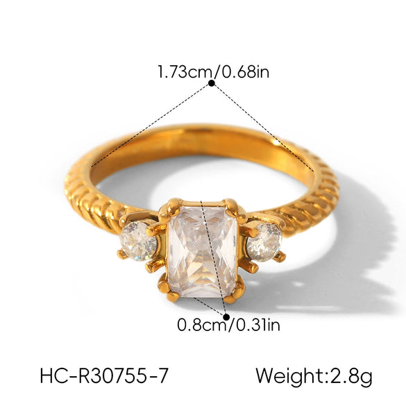 Wholesale Women's Geometric Stainless Steel Electroplated Ring Jewelry Accessories