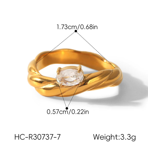 Wholesale Women's Geometric Stainless Steel Electroplated Ring Jewelry Accessories