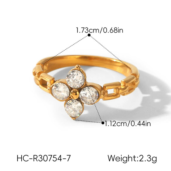 Wholesale Women's Geometric Stainless Steel Electroplated Ring Jewelry Accessories