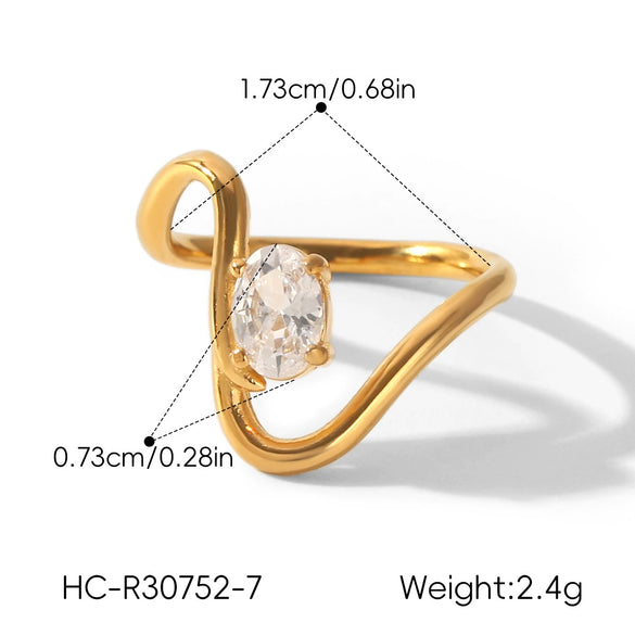 Wholesale Women's Geometric Stainless Steel Electroplated Ring Jewelry Accessories