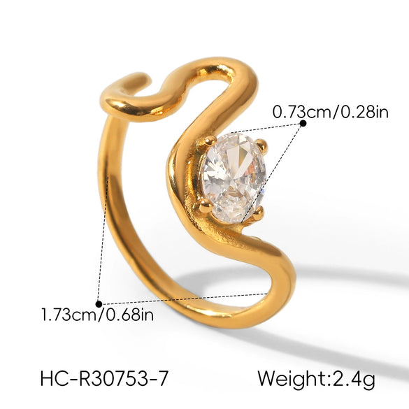 Wholesale Women's Geometric Stainless Steel Electroplated Ring Jewelry Accessories